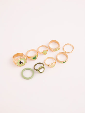 Green-Tone Ring Set