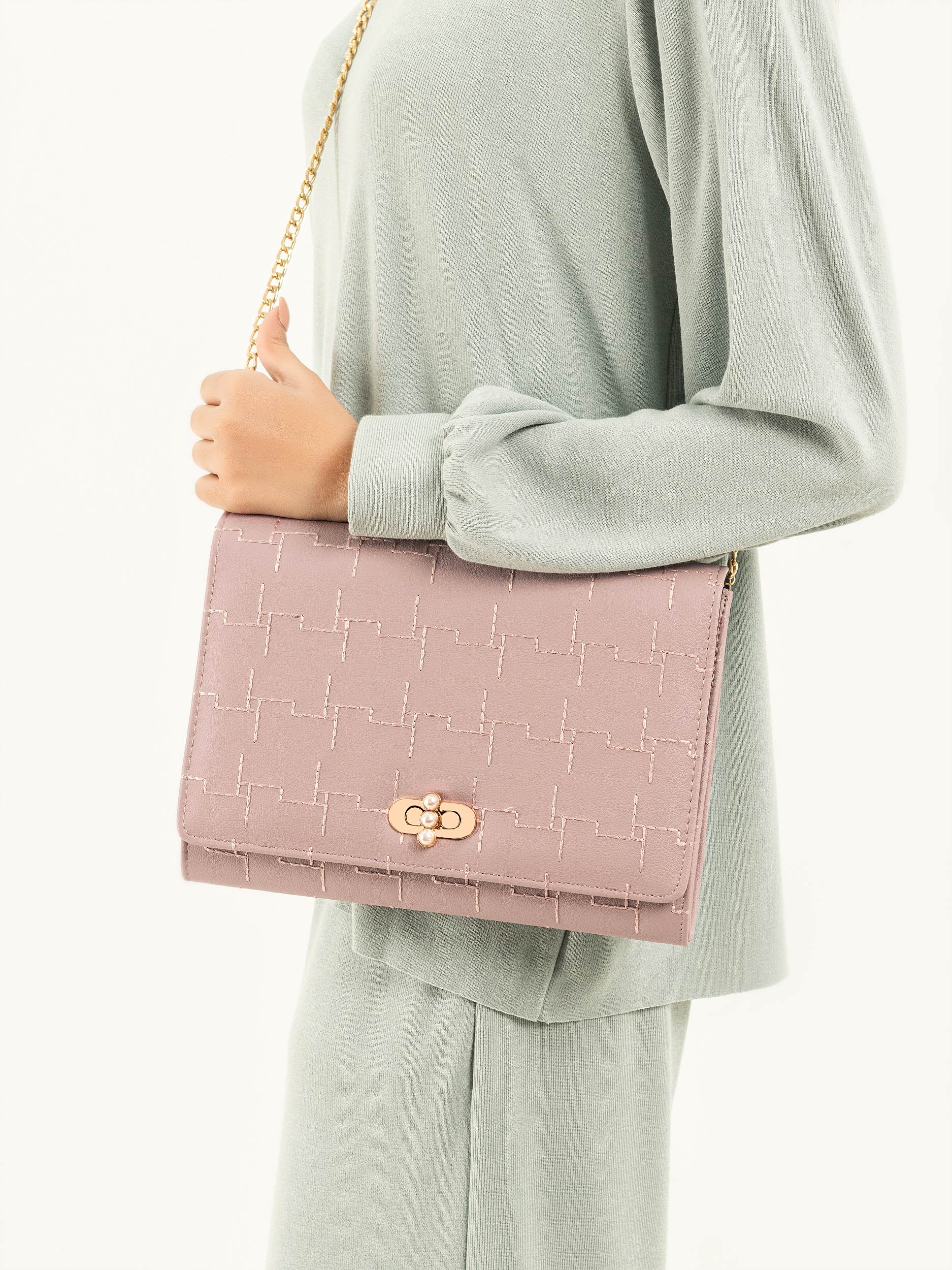 Stitch Patterned Clutch