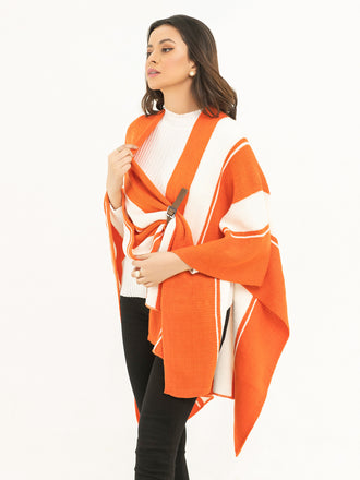 Buckled Two Tone Cape Shawl