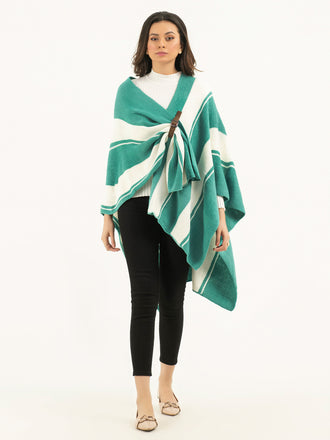 Buckled Two Tone Cape Shawl