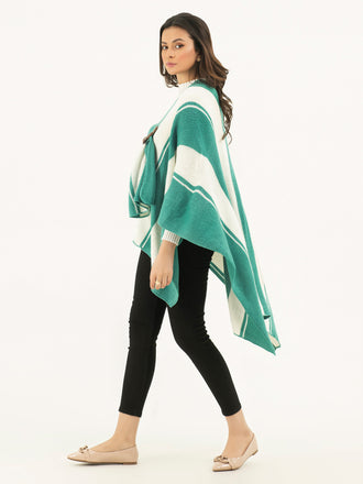 Buckled Two Tone Cape Shawl