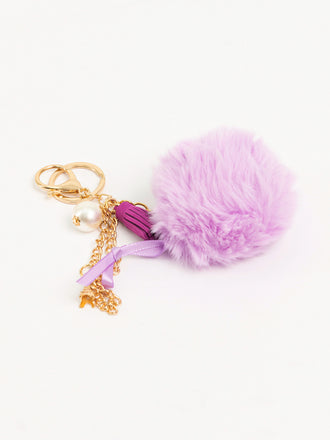 Fur Pompom Keychain