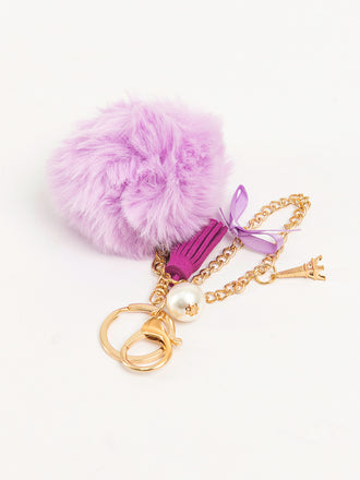 Fur Pompom Keychain