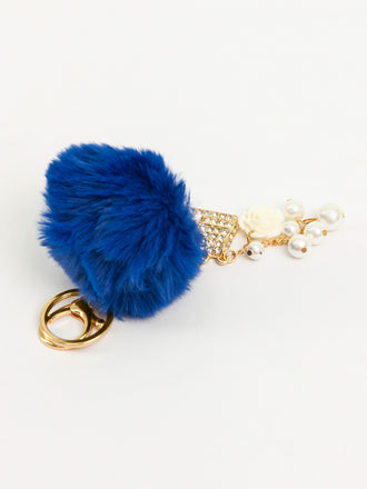 Bejeweled Pompom Keychain