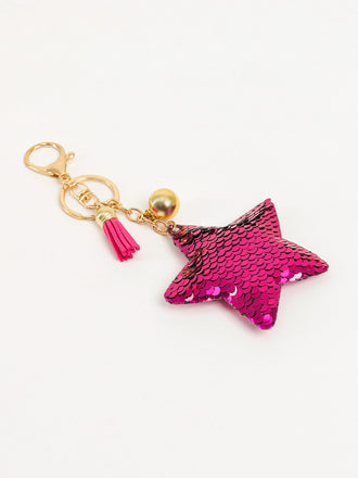 Sequined Star Keychain