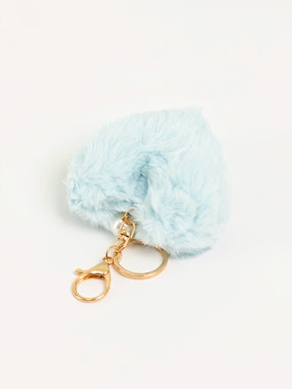 Heart-Shape Pompom Keychain