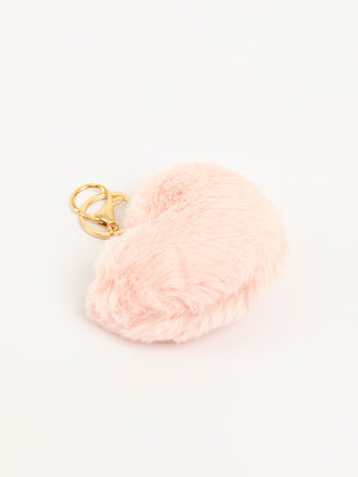 Heart-Shape Pompom Keychain