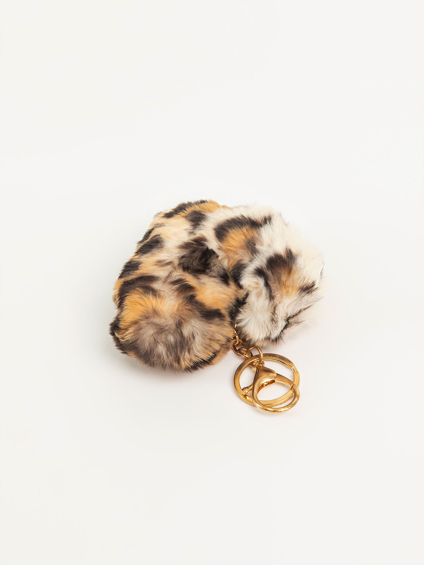 Animal Print Pompom Keychain