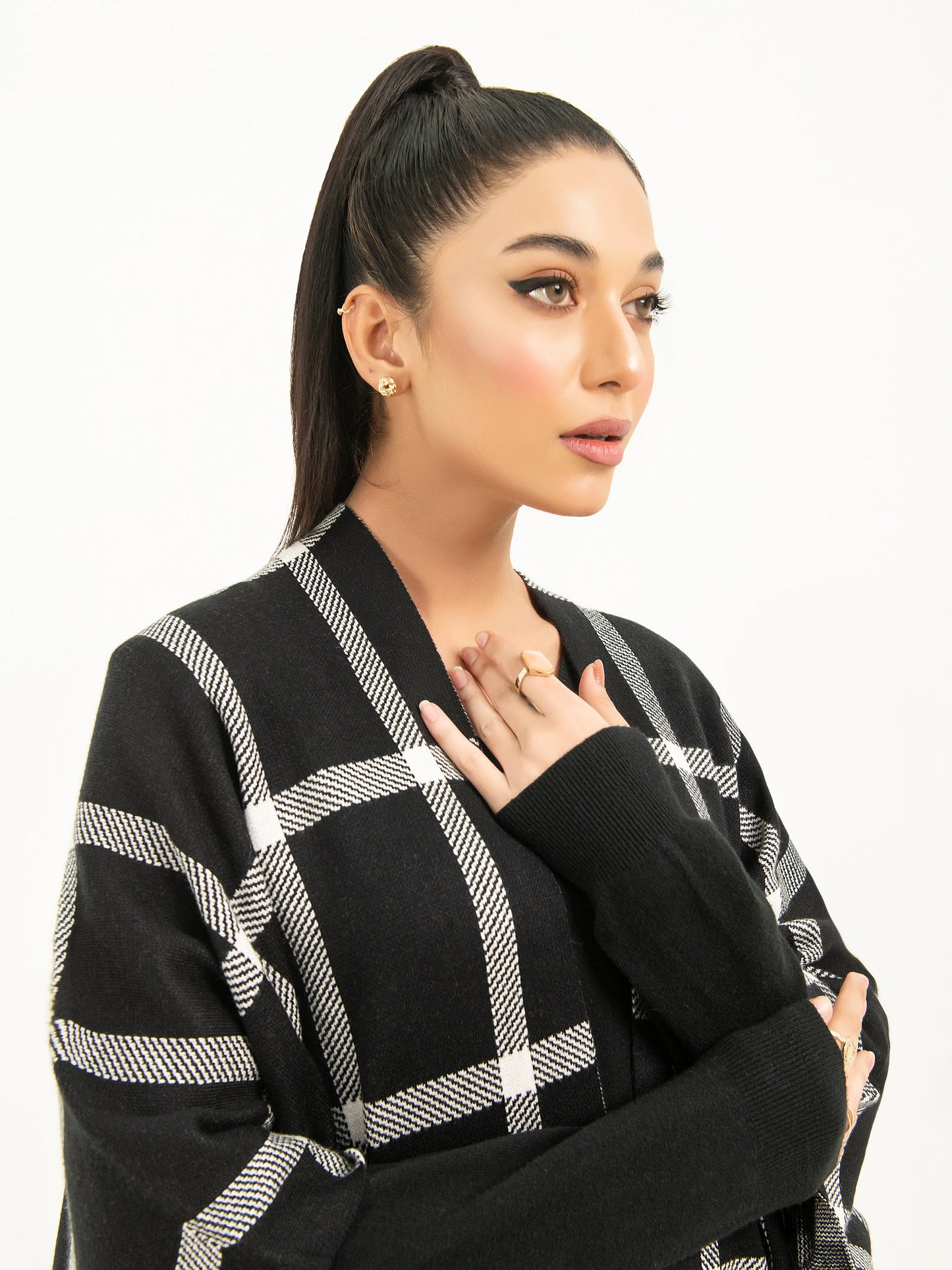 Checkered Cape Shawl