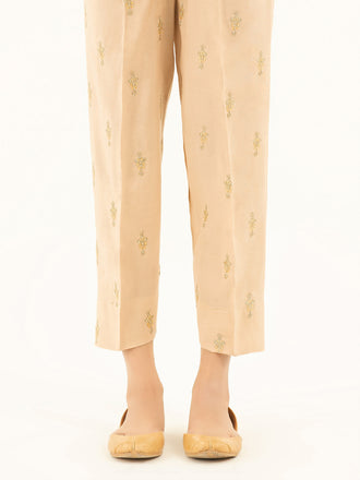 Embroidered Silk Trousers