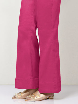 Unstitched Cambric Trouser - Shocking Pink