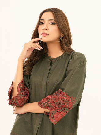 Embroidered Khaddar Top