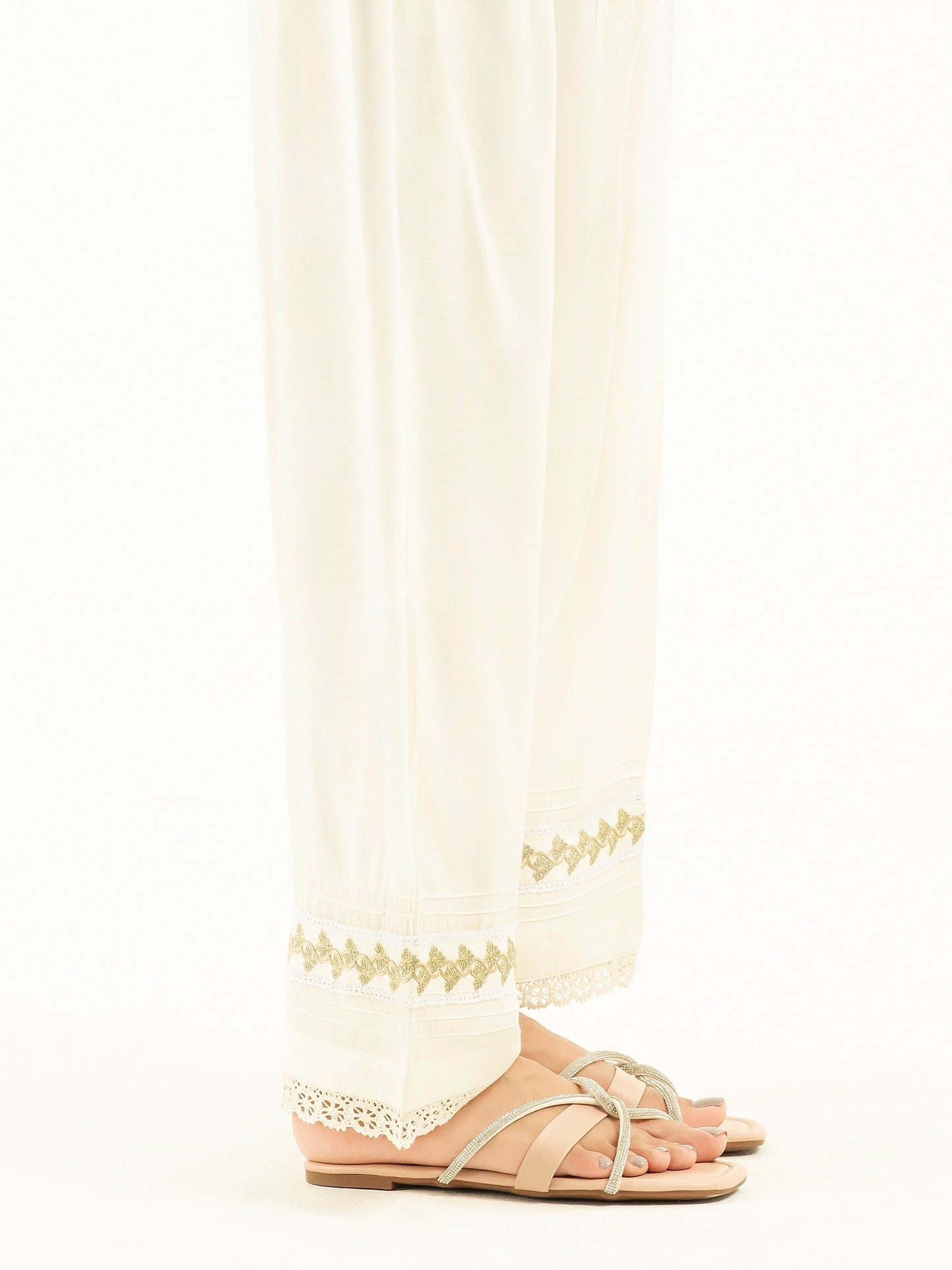 Embroidered Silk Shalwar