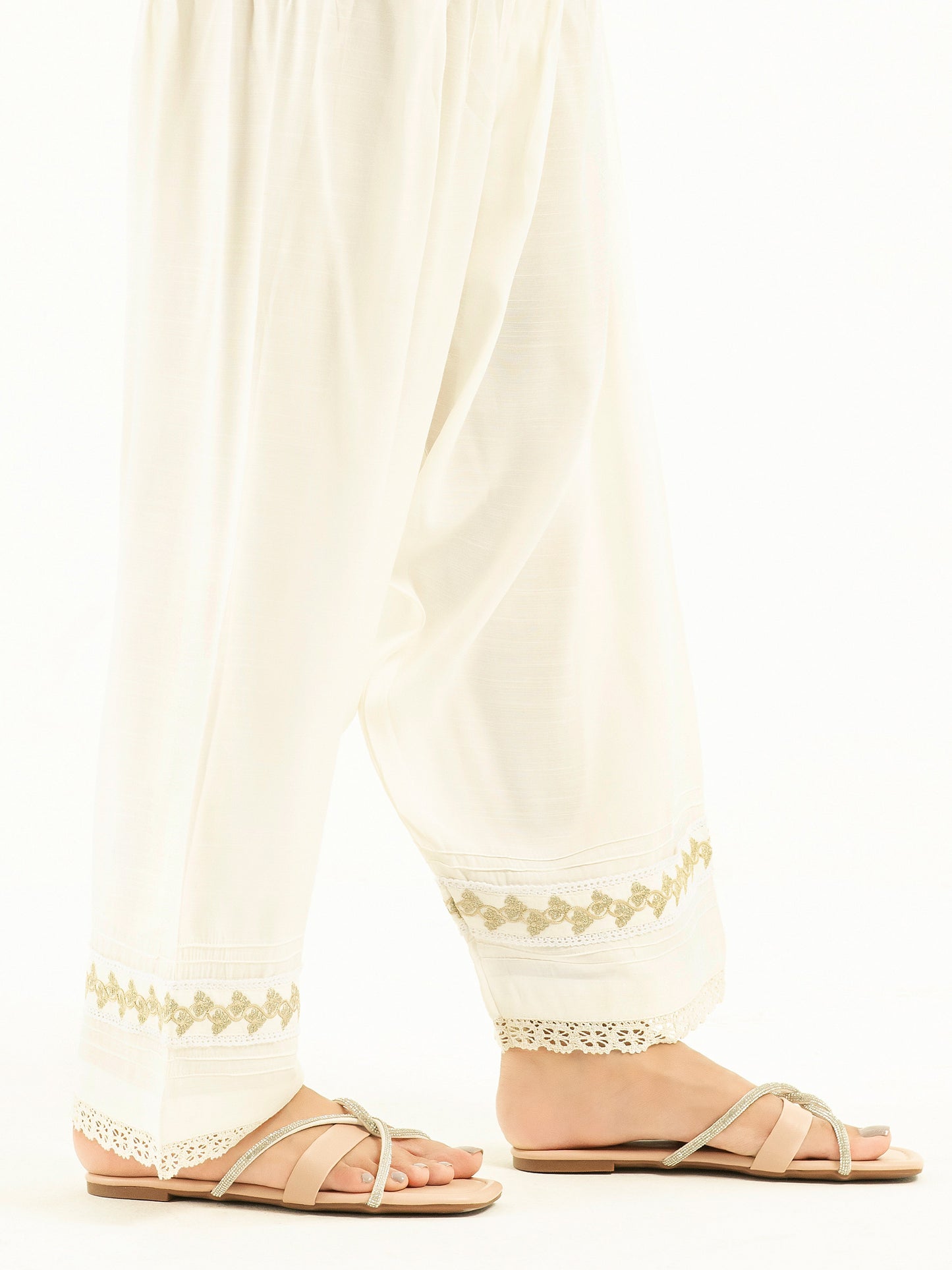 Embroidered Silk Shalwar