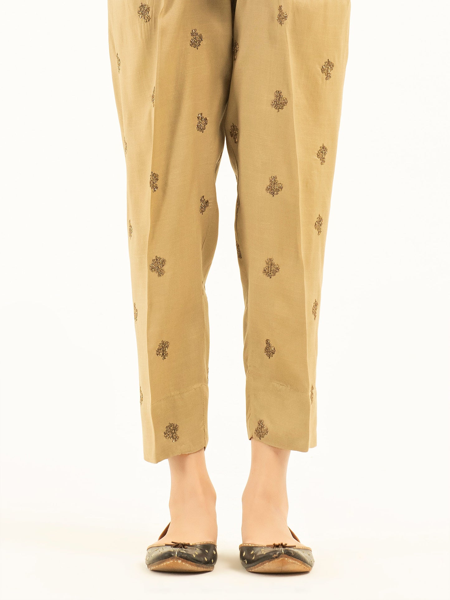 Embroidered Silk Trousers