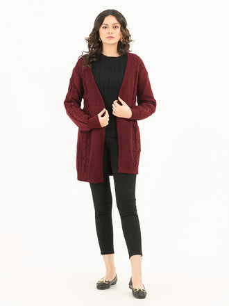 Woolen Long Cardigan