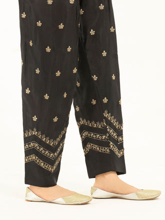 Embroidered Silk Trousers