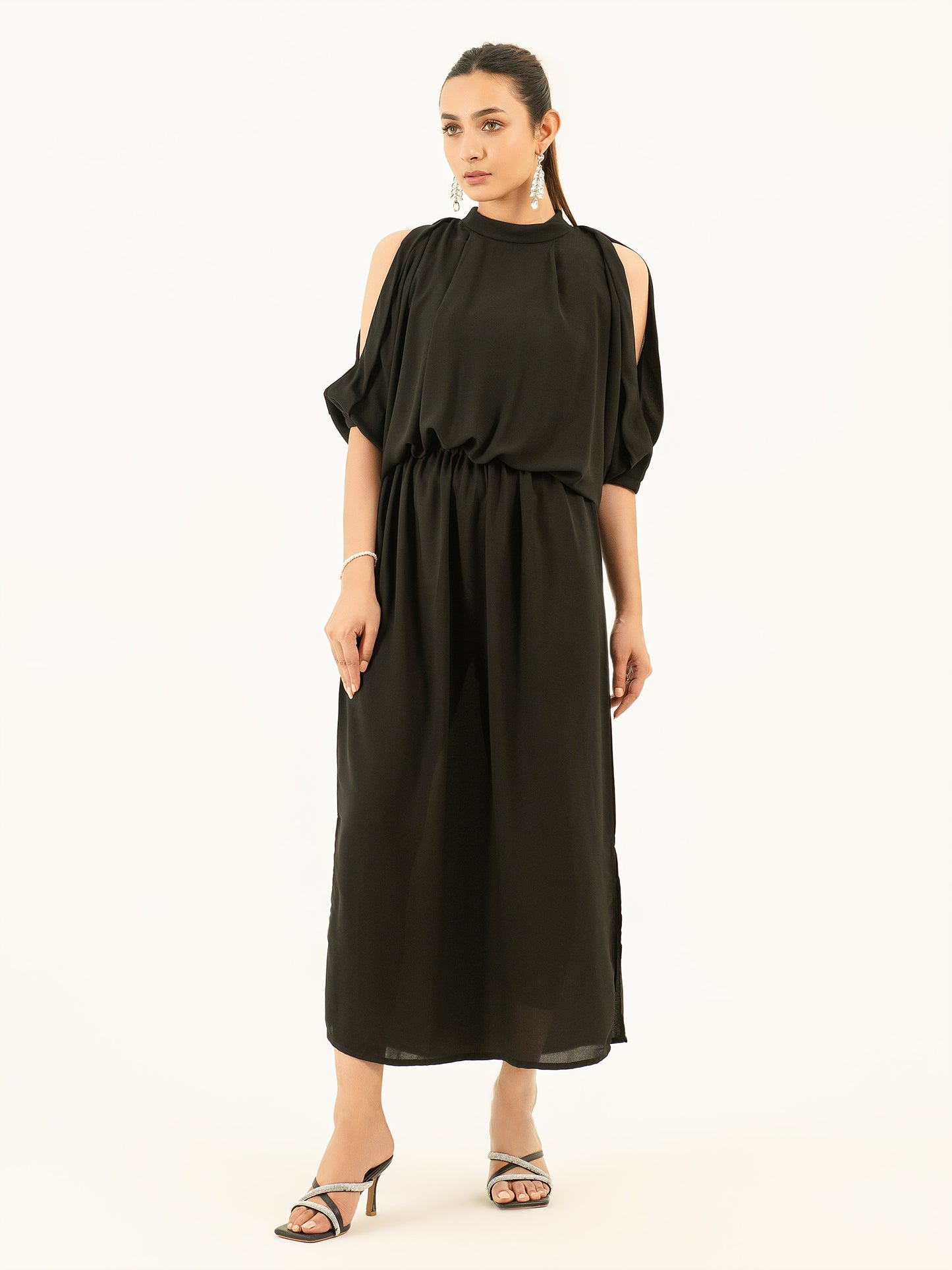 Cold Shoulder Grip Dress