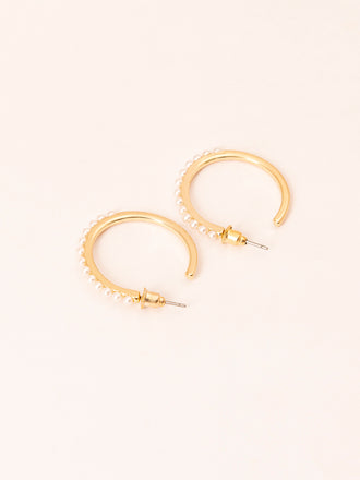 Pearl C-Hoop Earrings