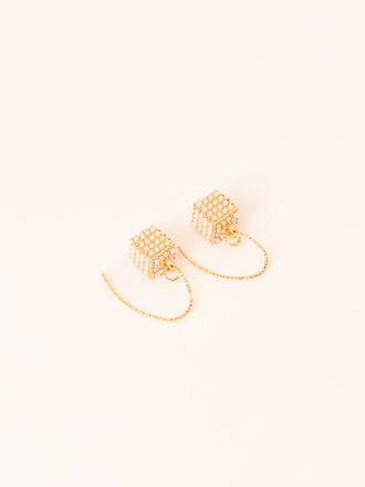 Pearl Cube Earrings