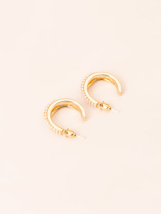 Embellished C-Hoop Earrings