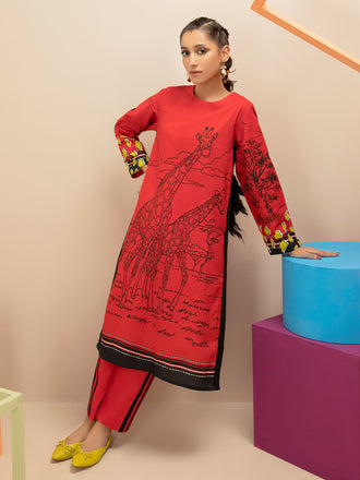 2 Piece Khaddar Suit-Printed (Unstitched)