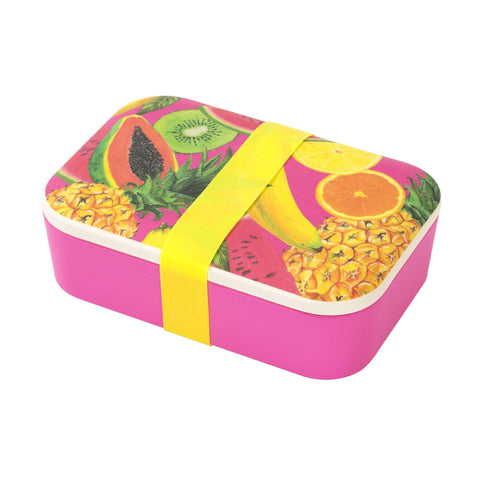 talking tables eco lunch box in tropical fruit print