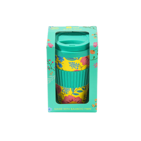talking tables eco travel coffee cup in boho floral print