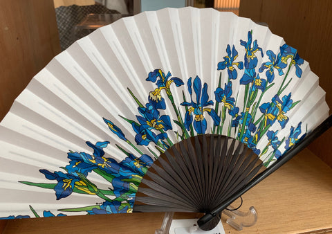Japanese floral printed fan as featured on Talking Tables Blog