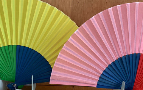 Rainbow fans as featured on Talking Tables Blog