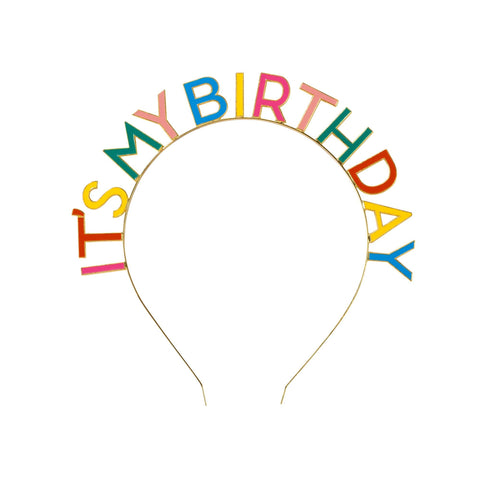 talking tables happy birthday rainbow enamel metal headband