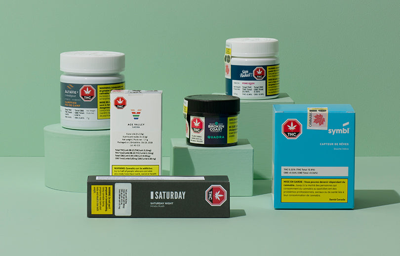 Image of several types of packaging for cannabis products