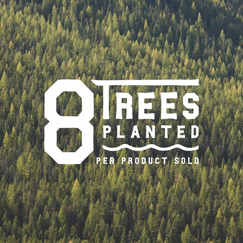 8 trees planted for every product purchased