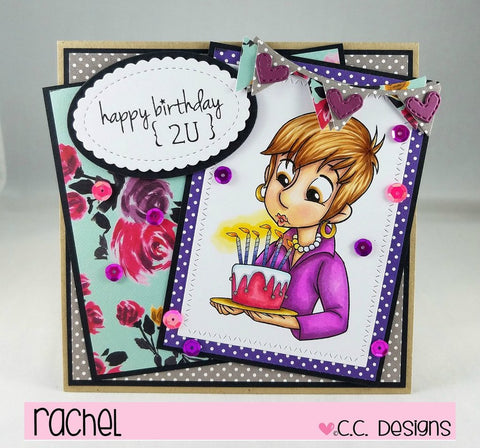C.C. Designs Roberto's Rascals Sue's Birthday Wish Rubber Stamp