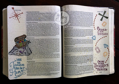 Joy Clair - God's Treasure - Bible Journaling Stamp