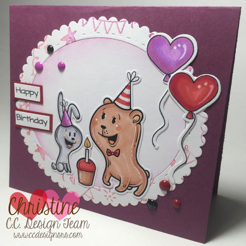 C.C. Designs - Birthday Background Stamp Set