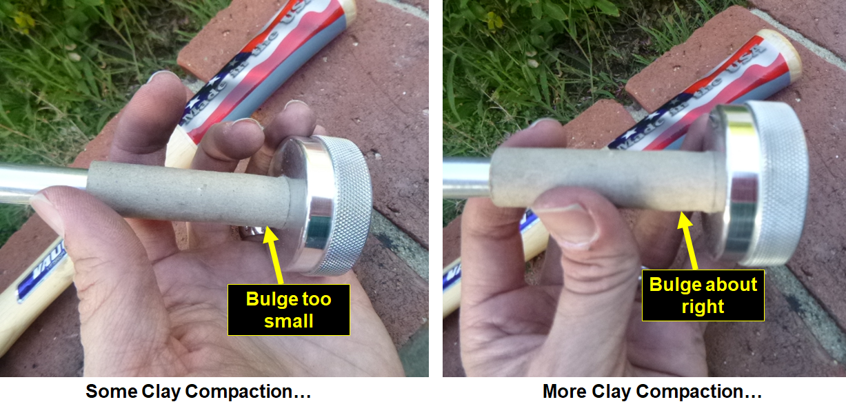 Compacting the rocket's clay nozzle