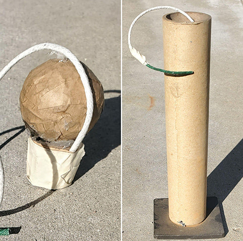 Finished homemade fireworks shell