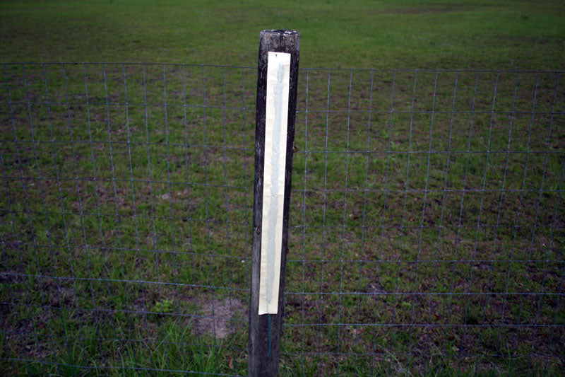 Titanium lightning bolt hung on a fence ready to light