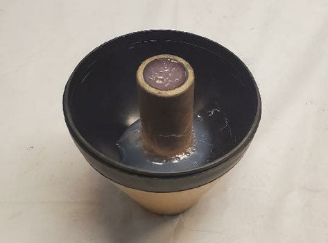 Burst tube plugged and sealed with hot glue