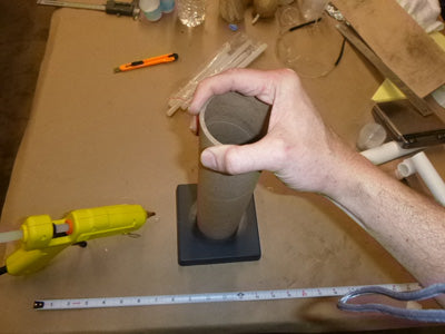Gluing mortar tube in base