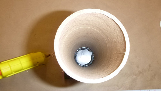 Top view of glued mortar tube
