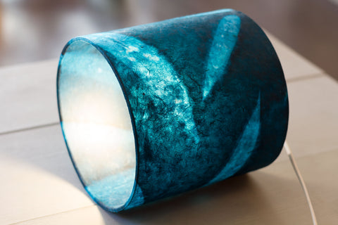 Resistance Dyed Bamboo Teal Lamp Shades, Table Lamps and Floor Lamps