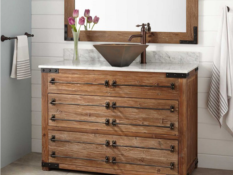 Copper Hexagonal Vessel Sink Double Wall