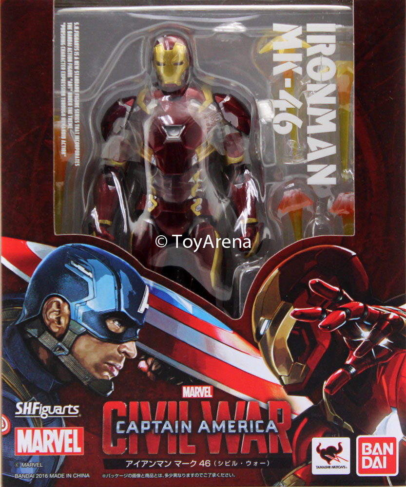 S.H Figuarts SHF Captain America Civil War Iron Man Mark 46 Action Figure NIB 9 