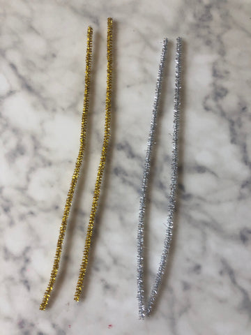 gold and silver pipe cleaners