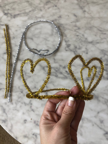 gold hearts and crown