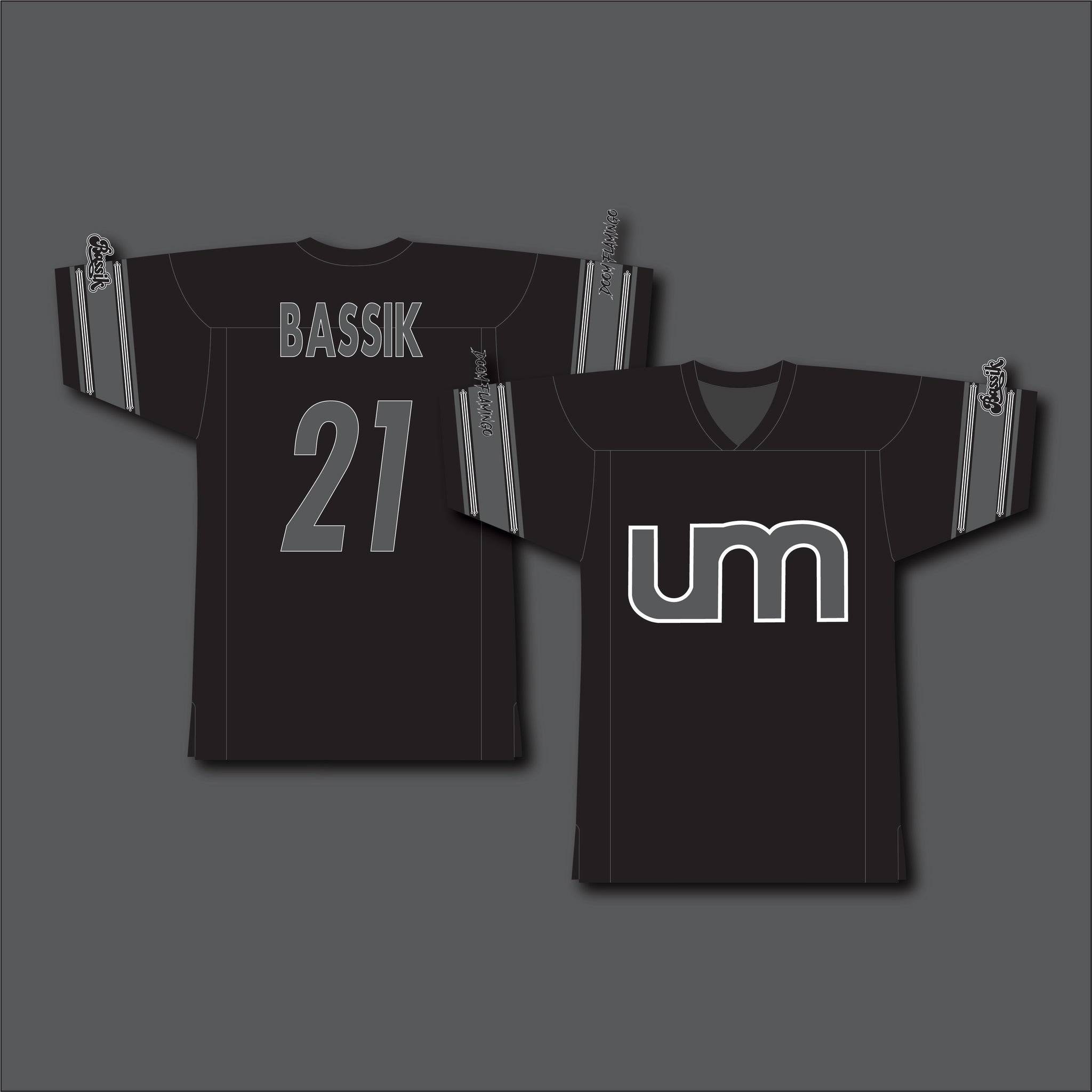 Black/Gray Bassik Football Jersey