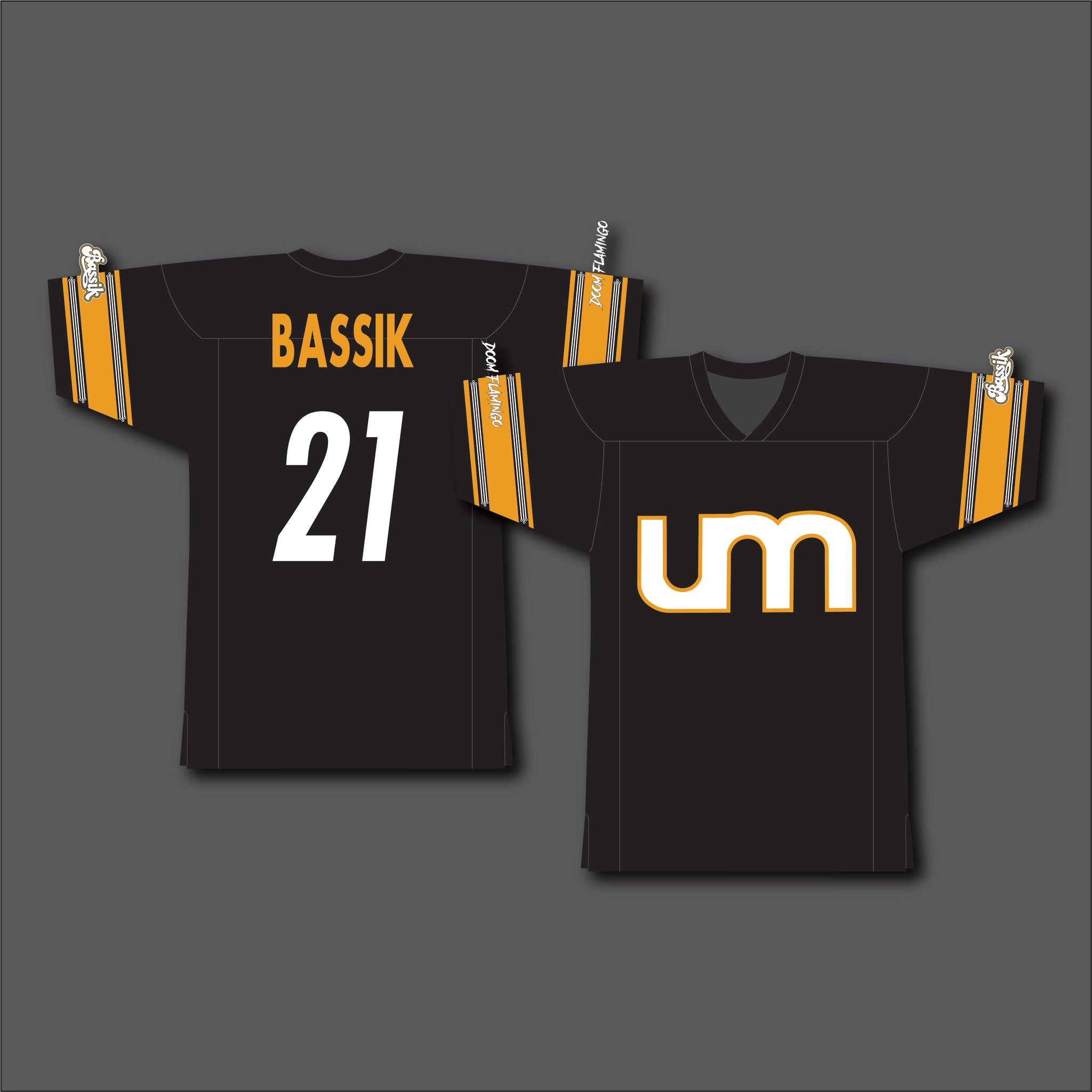 Black/Yellow Bassik Football Jersey