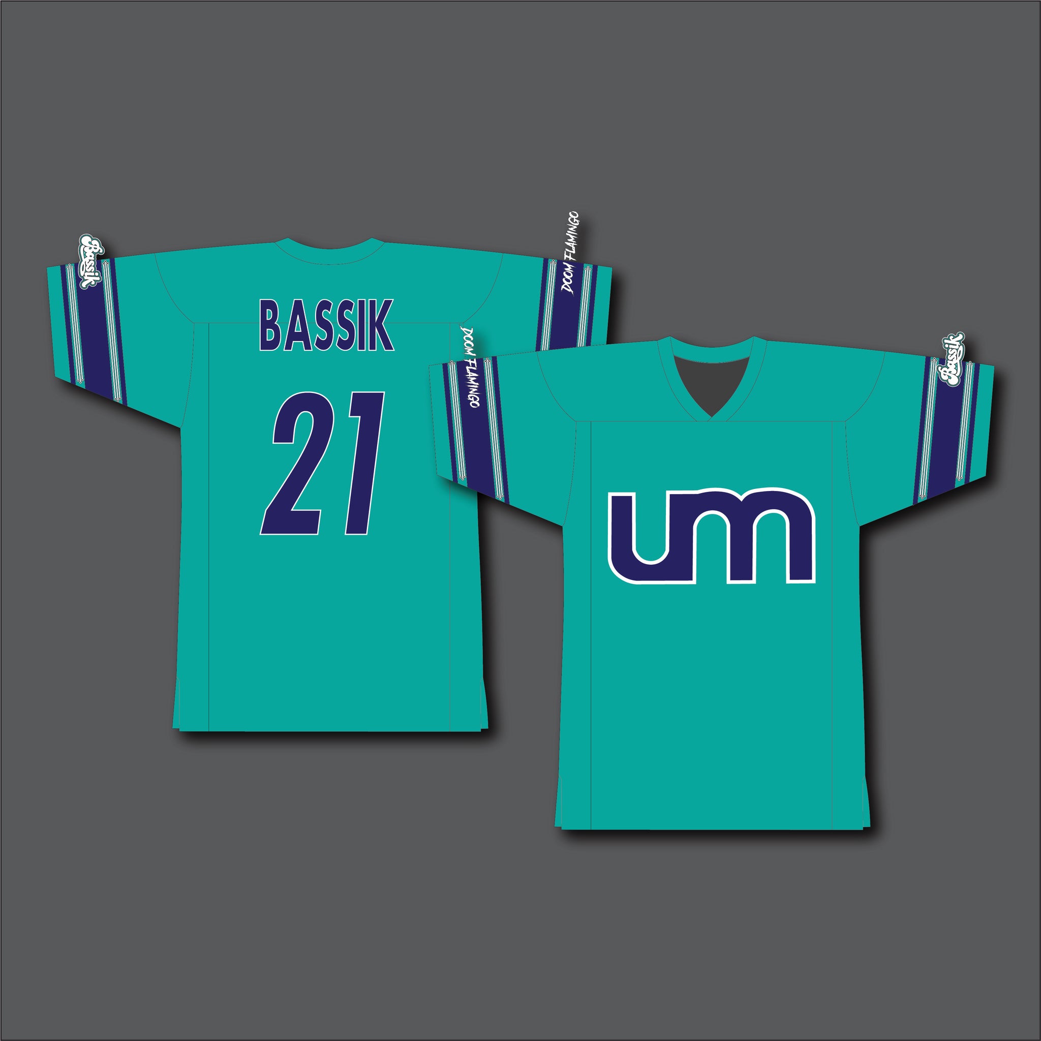 Teal/Purple Bassik Football Jersey